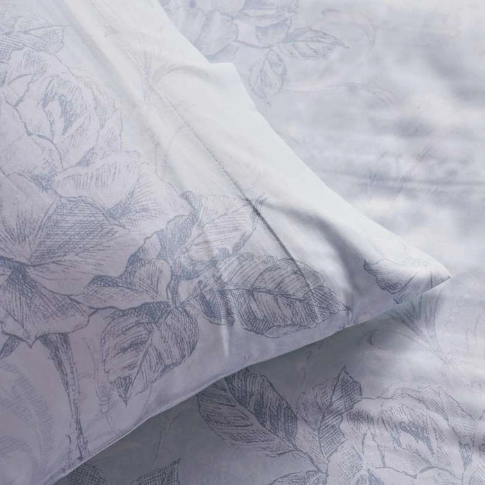 Rayon Floral 3-Piece King Comforter Set 240X260Cm - Blue