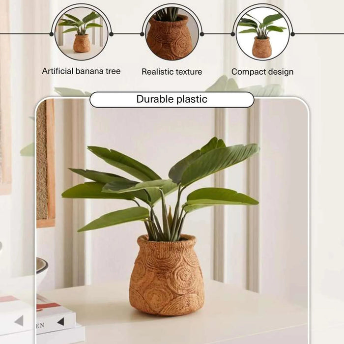 Real Touch Mini Banana Tree H40Cm Pan Home