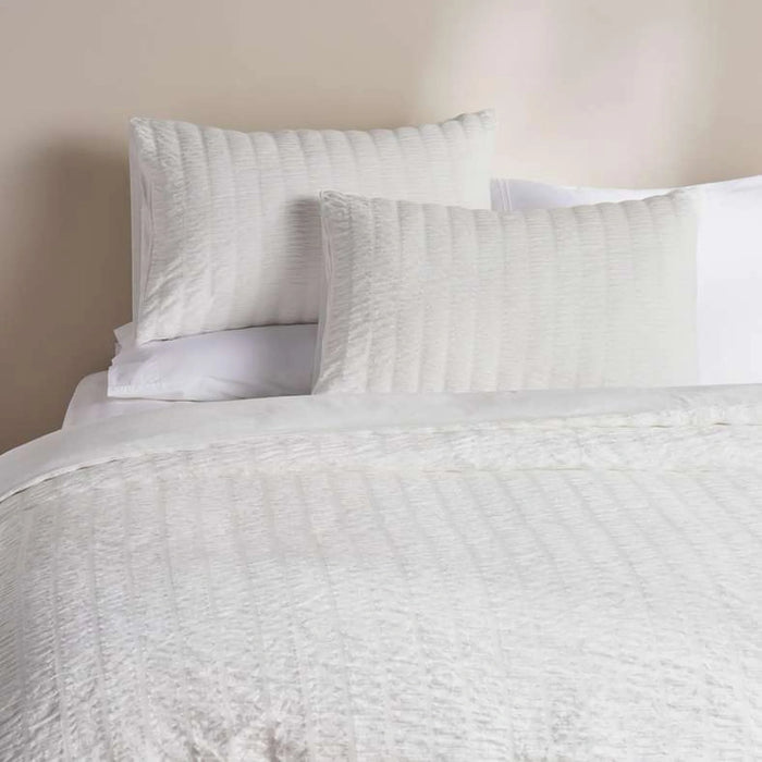 Rebecca Pintuck Stripe  3-Piece King Duvet Cover Set 230X220Cm - White