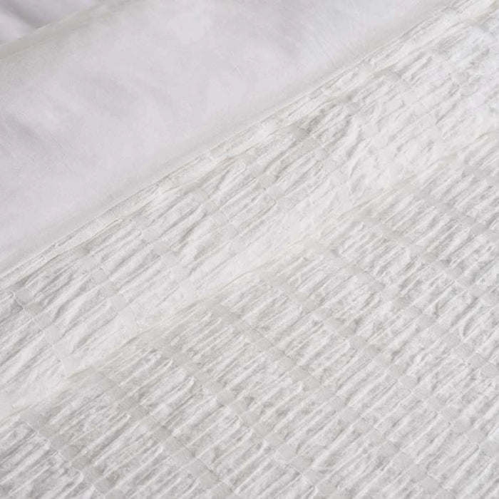 Rebecca Pintuck Stripe  3-Piece King Duvet Cover Set 230X220Cm - White