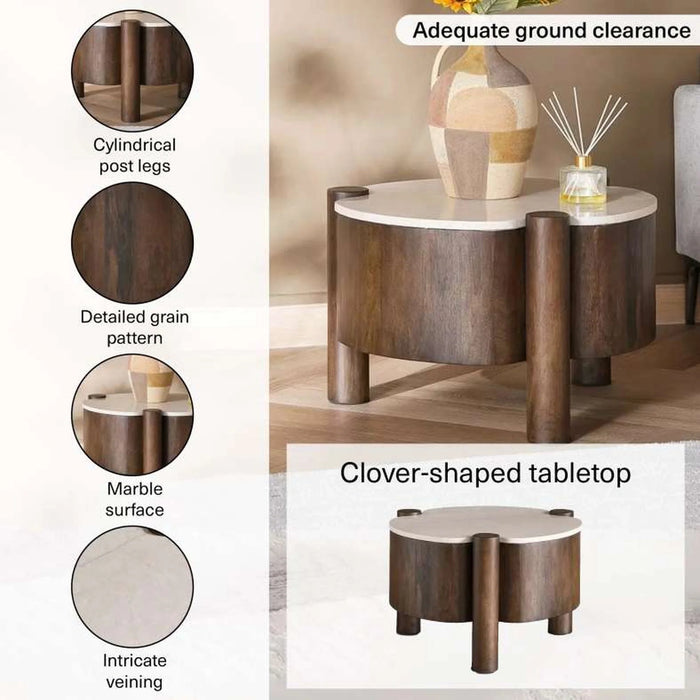 Recap Coffee Table Marble Small - Beige & Brown