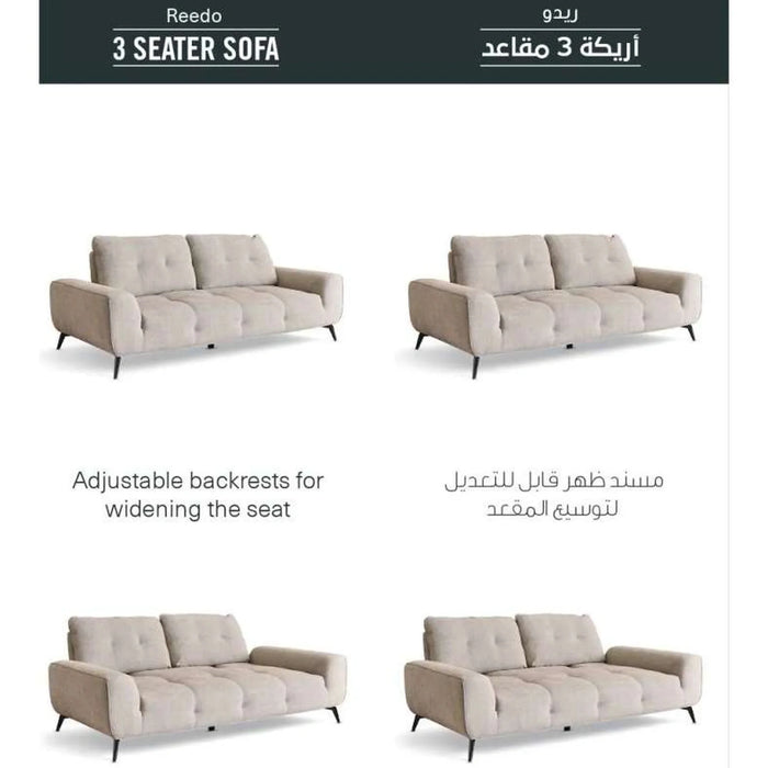 Reedo 3 Seater Sofa- Beige