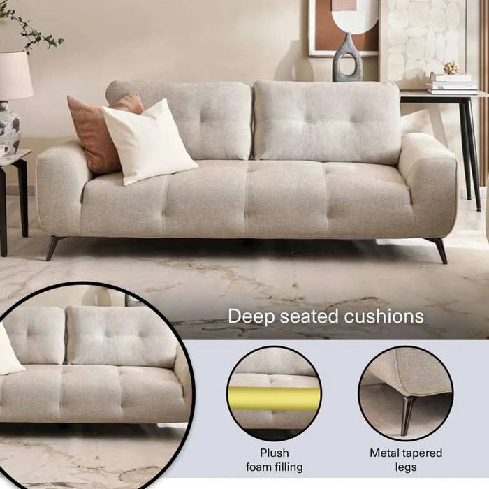 Reedo 3 Seater Sofa- Beige