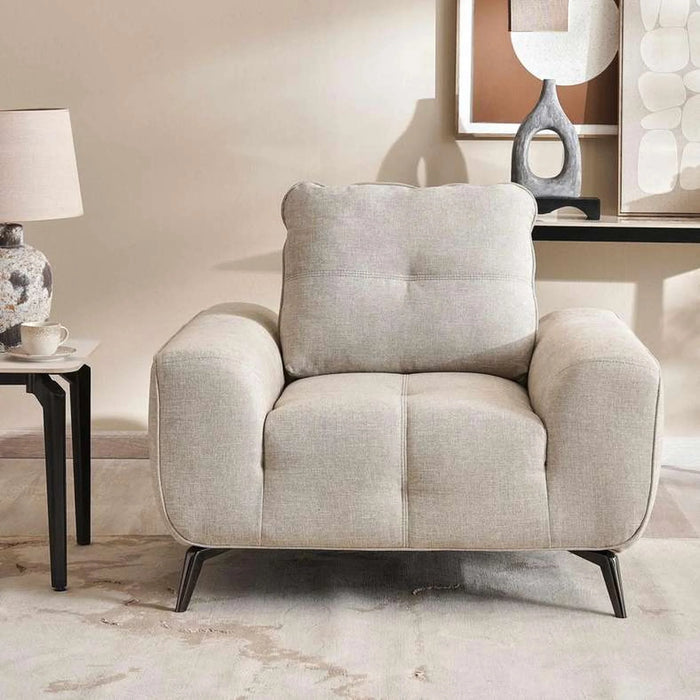 Reedo Single Seater Sofa - Beige