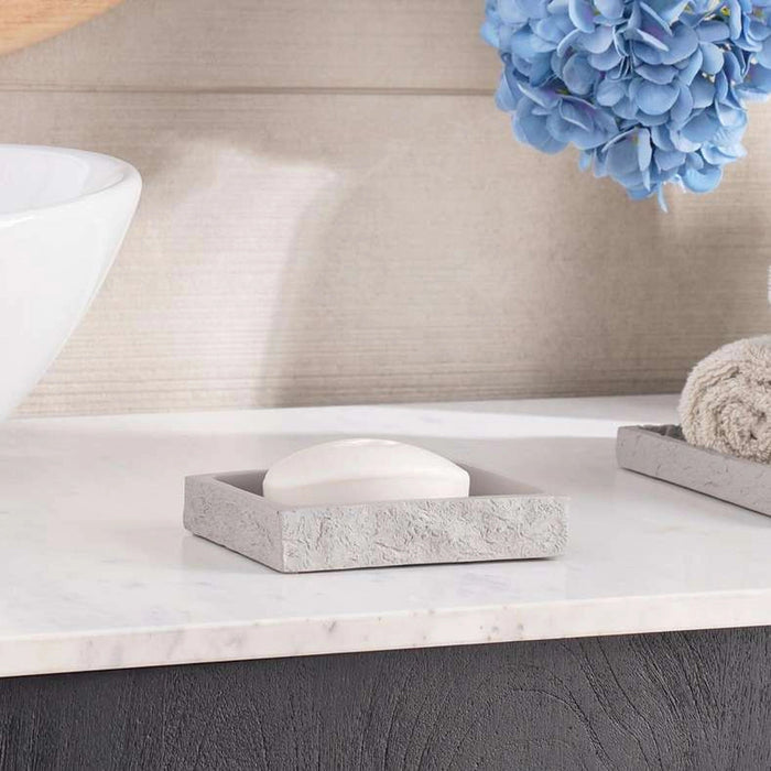 Reef Resin Soap Dish - Stone Grey Pan Home