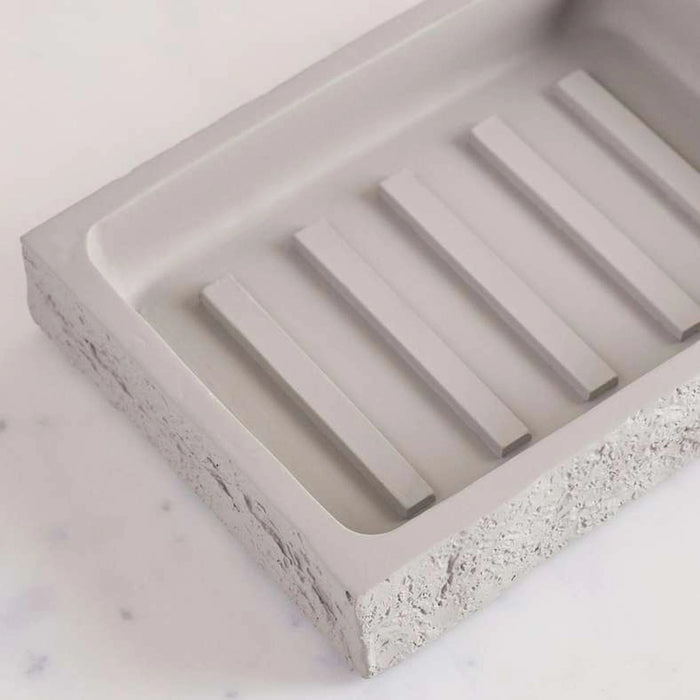 Reef Resin Soap Dish - Stone Grey Pan Home
