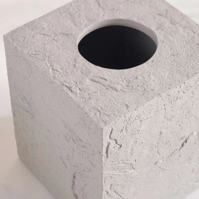 Reef Resin Tissue Box - Stone Grey Pan Home