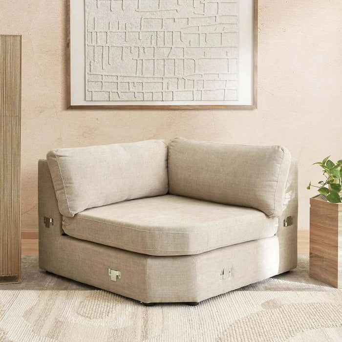 Reem Corner Modular Sofa Wedge- Beige