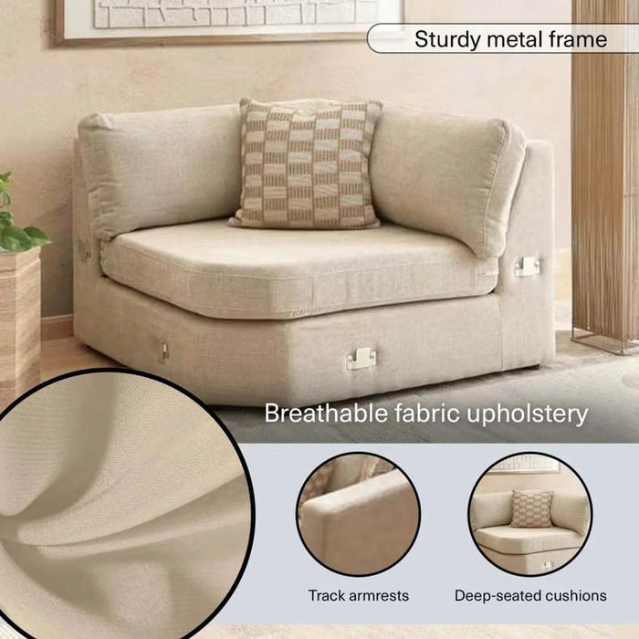 Reem Corner Modular Sofa Wedge- Beige