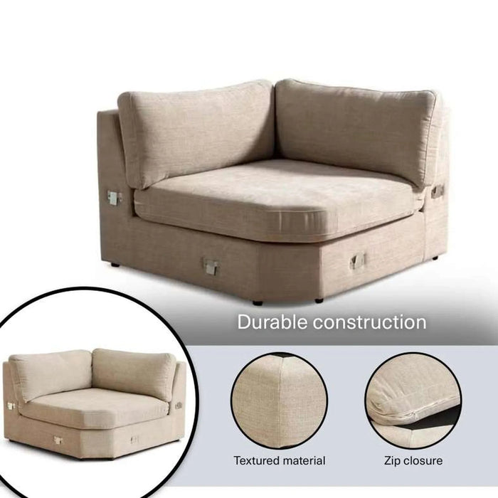 Reem Corner Modular Sofa Wedge- Beige