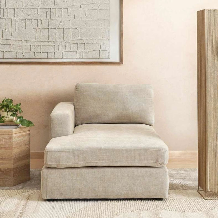 Reem Left Arm Modular Chaise- Beige