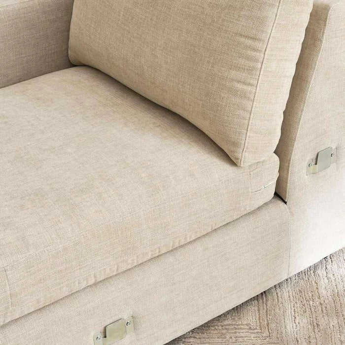 Reem Left Arm Modular Chaise- Beige