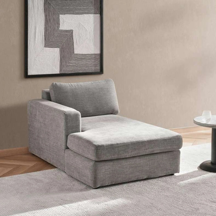 Reem Left Arm Modular Chaise- Grey