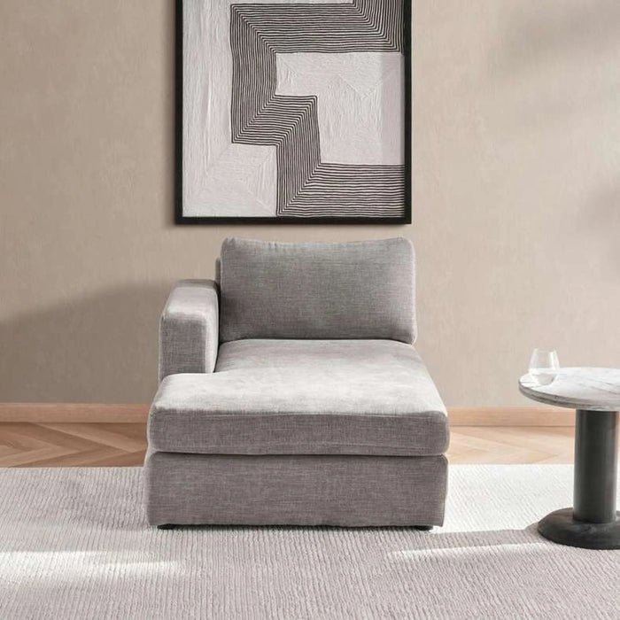 Reem Left Arm Modular Chaise- Grey