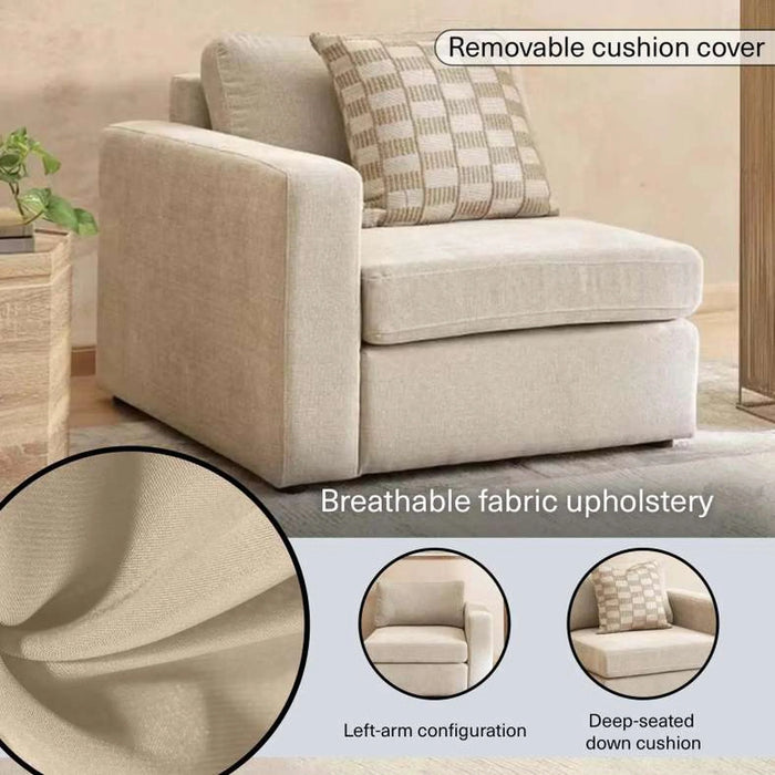 Reem Left Arm Sofa - Beige
