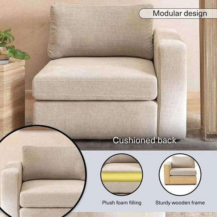 Reem Left Arm Sofa - Beige