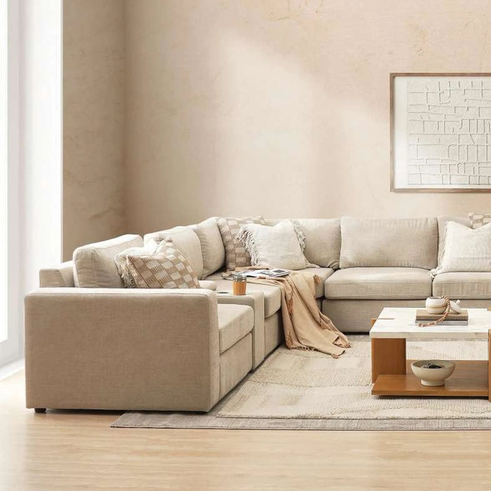 Reem Left Arm Sofa - Beige