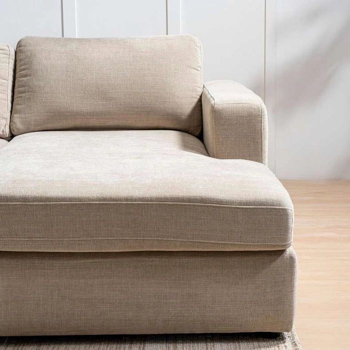 Reem Right Arm Modular Chaise- Beige