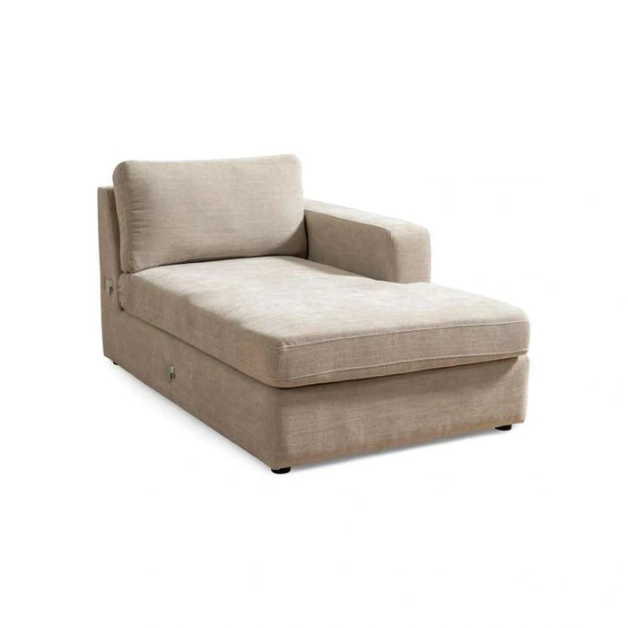 Reem Right Arm Modular Chaise- Beige