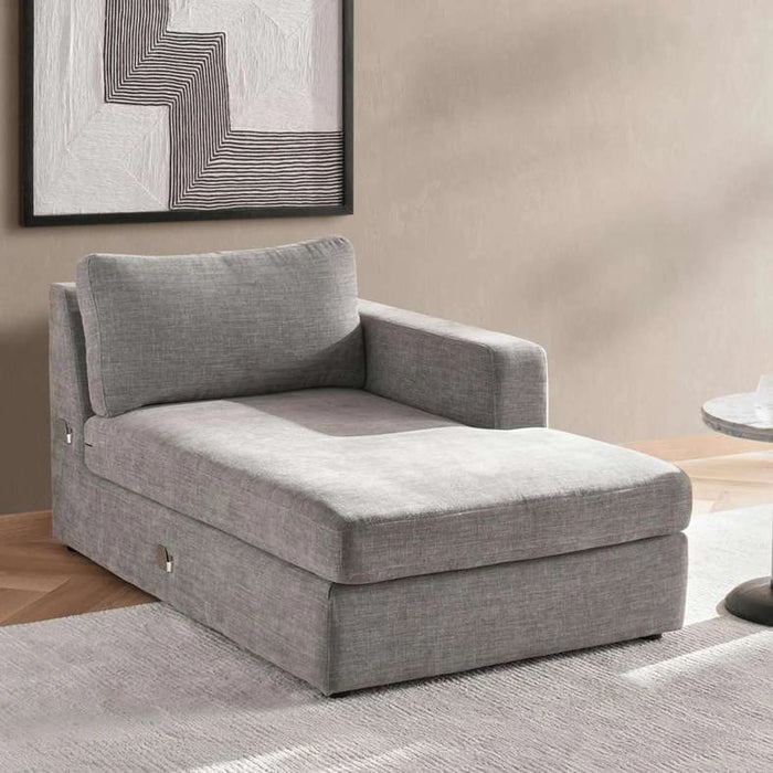 Reem Right Arm Modular Chaise- Grey