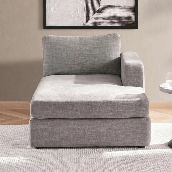 Reem Right Arm Modular Chaise- Grey