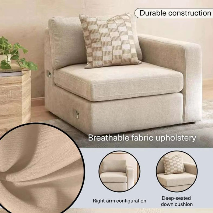 Reem Right Arm Sofa- Beige
