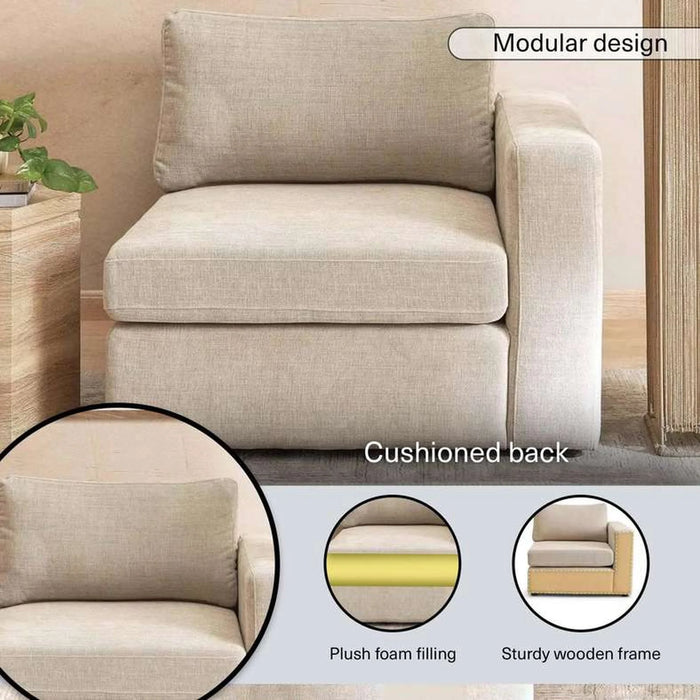 Reem Right Arm Sofa- Beige