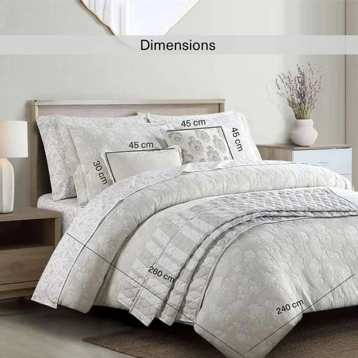Reflection Home Glacier Floral 10-Piece King Bed In A Bag 240X260Cm -Natural