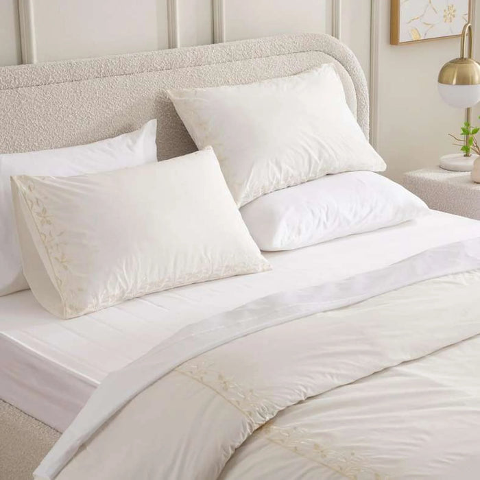 Reflection Home Mila Floral Embroidered 3-Piece King Comforter Set 240X260Cm - Ivory