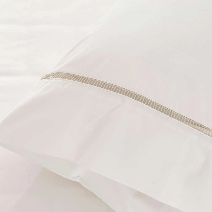 Reflection Home Mila Ladder Lace 3-Piece King Duvet Cover Set 230X220Cm - Beige