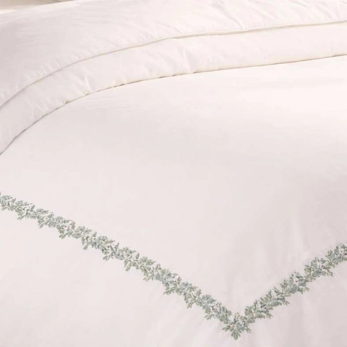 Reflection Home Oasis Floretta Embroidered 3-Piece Super King Duvet Cover Set 260X220Cm - Dried Sage Pan Home