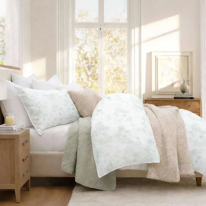 Reflection Home Oasis Palm Printed 3-Piece King Comforter Set 240X260Cm -Sage