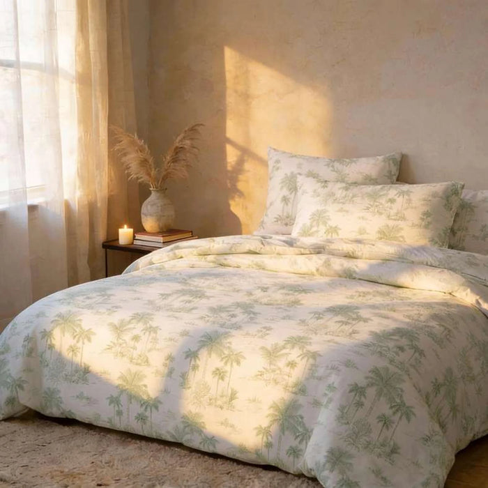 Reflection Home Oasis Palm Printed 3-Piece King Comforter Set 240X260Cm -Sage