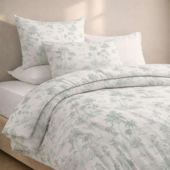 Reflection Home Oasis Palm Printed 3-Piece Queen Comforter Set 200X240Cm -Sage