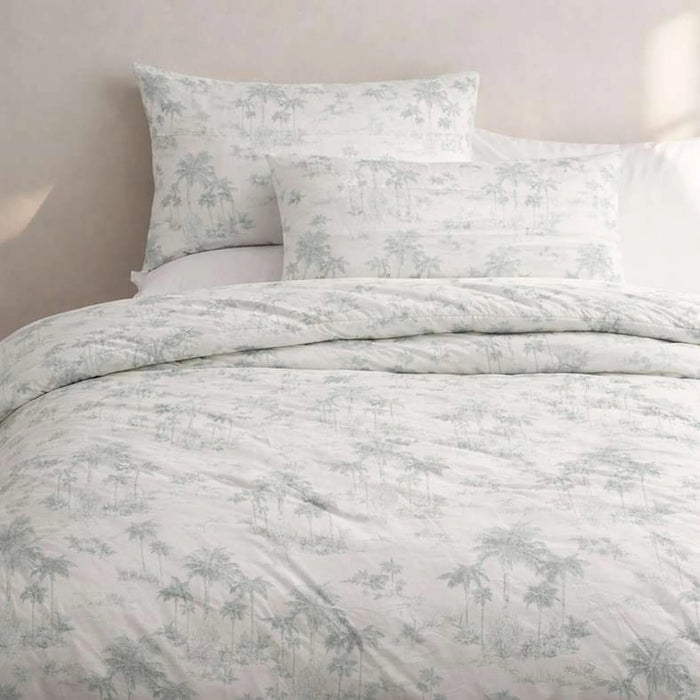 Reflection Home Oasis Palm Printed 3-Piece Queen Comforter Set 200X240Cm -Sage
