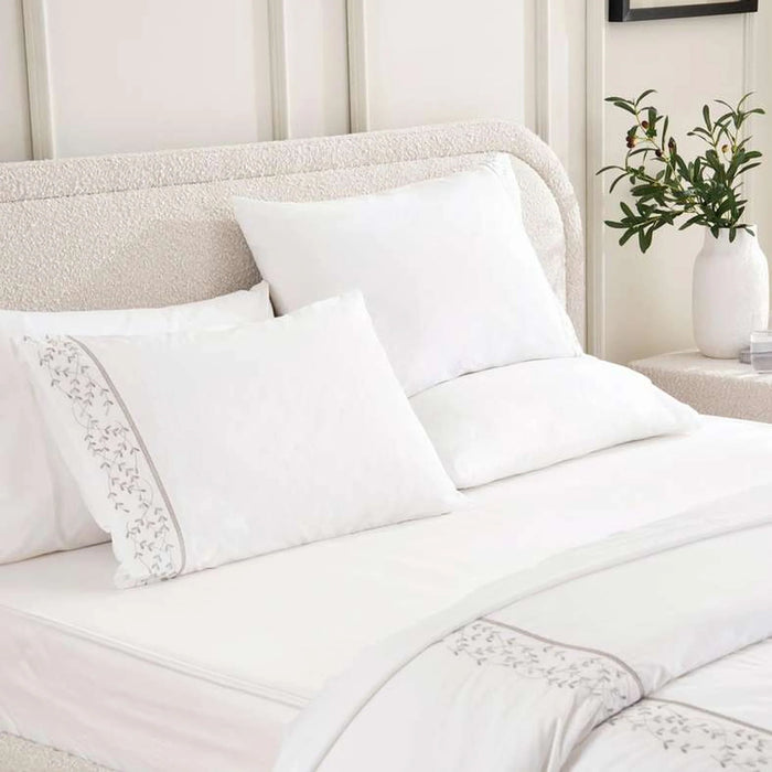 Reflection Home Orla Floral Embroidered 3-Piece King Duvet Cover Set 230X220Cm - Grey