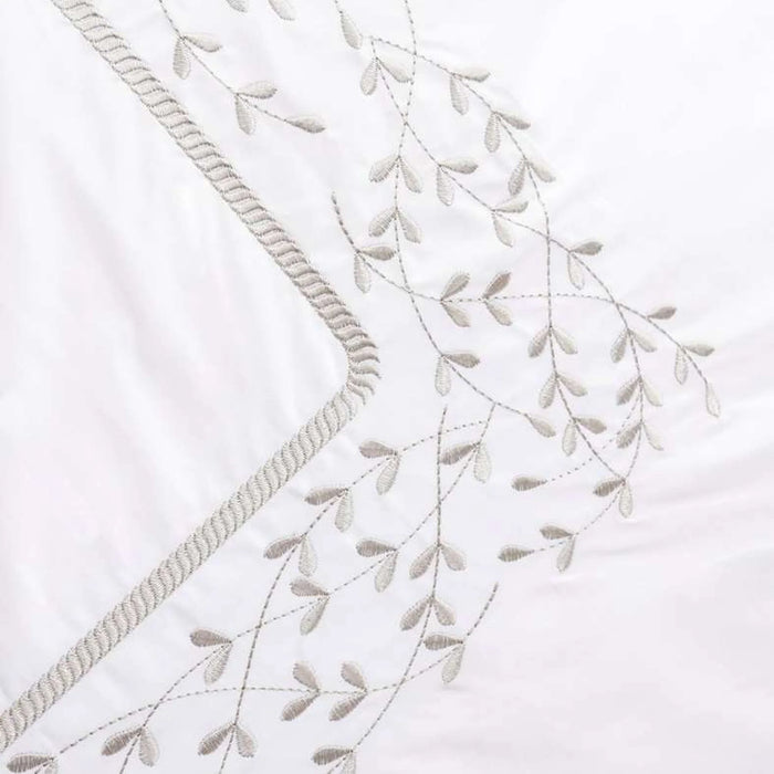 Reflection Home Orla Floral Embroidered 3-Piece King Duvet Cover Set 230X220Cm - Grey
