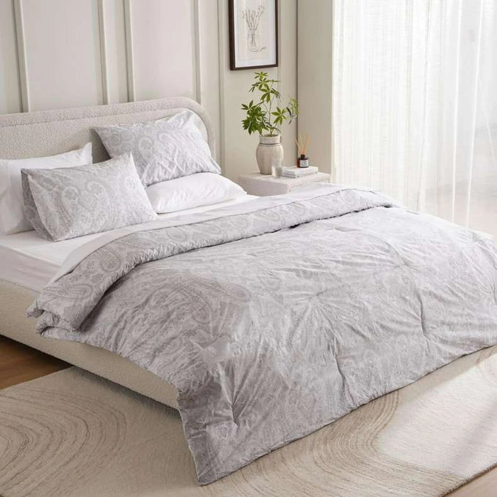 Reflection Home Orla Paisley 3-Piece King Comforter Set 240X260Cm - Grey