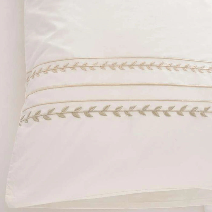 Reflection Home Willow Leaf Embroidered 3-Piece King Comforter Set 240X260Cm - Beigegreen Pan Home