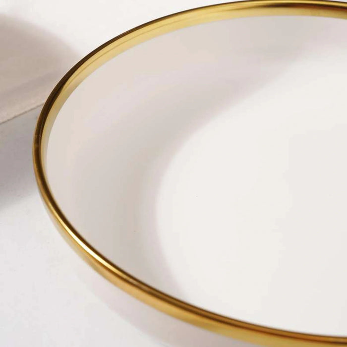 Regale Deep Plate Dia23X5Cm - White And Gold