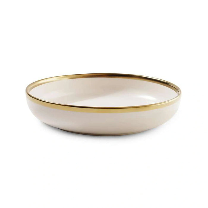 Regale Deep Plate Dia23X5Cm - White And Gold