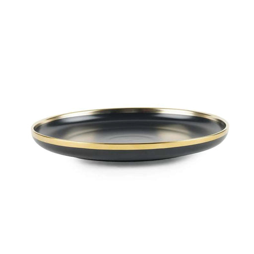 Regale Dinner Plate Dia24Cm - Black And Gold Pan Home
