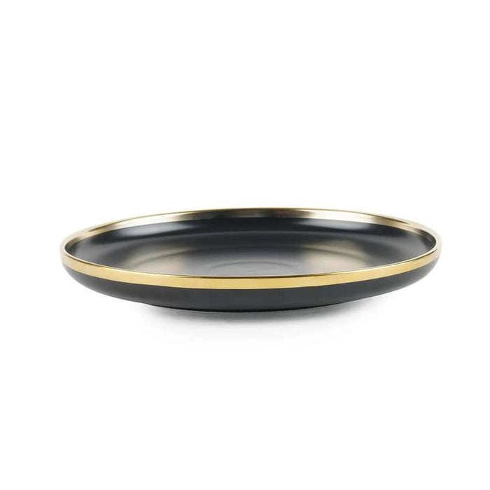 Regale Dinner Plate Dia24Cm - Black And Gold Pan Home
