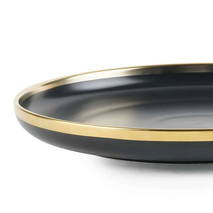 Regale Dinner Plate Dia24Cm - Black And Gold Pan Home
