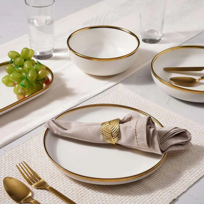 Regale Dinner Plate Dia24Cm - White And Gold