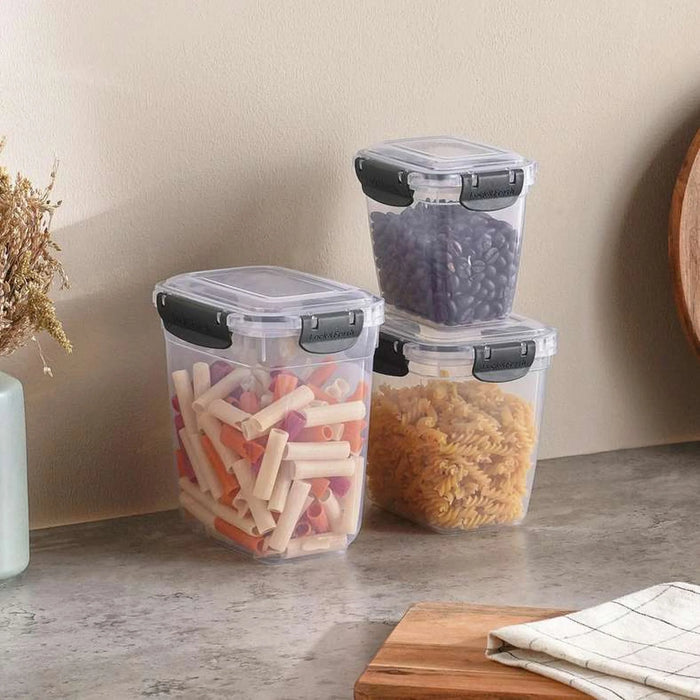 Regan Deep Rectangular Storage Container 1.57L - Clear & Black