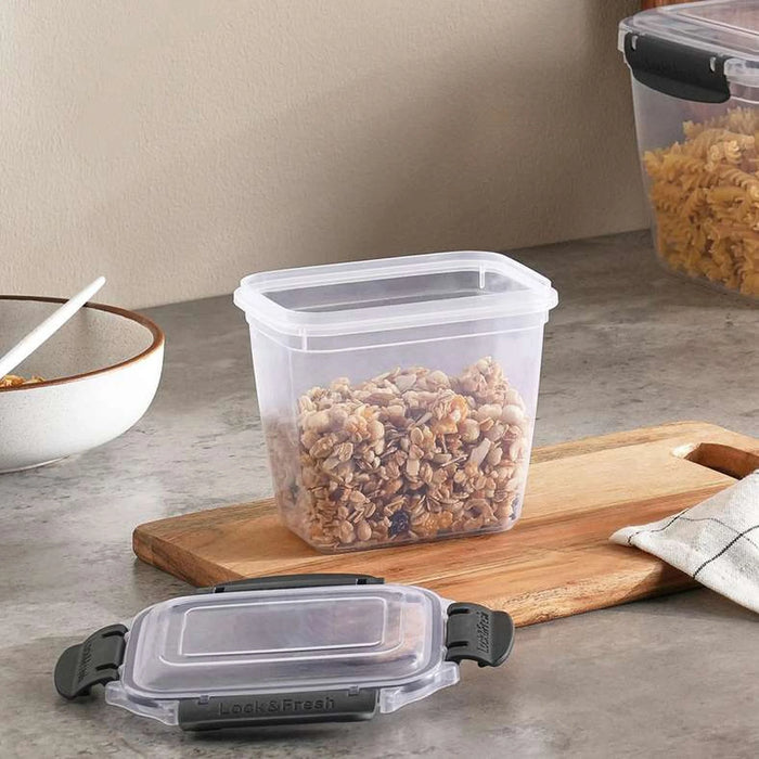 Regan Deep Rectangular Storage Container 2.1L - Clear & Black