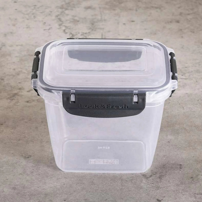 Regan Deep Rectangular Storage Container 2.1L - Clear & Black