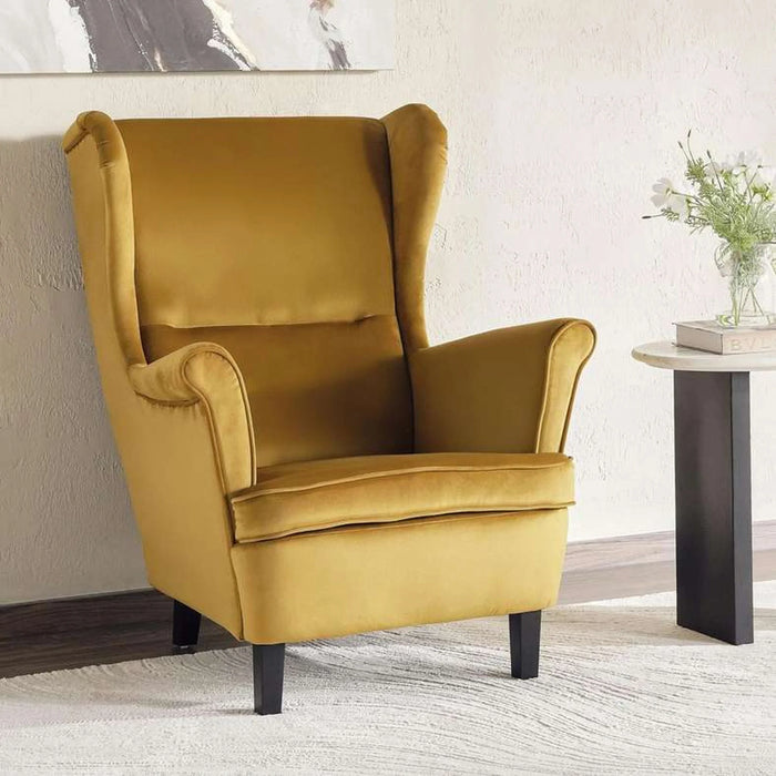 Regency Wing Accent Chair - Yellow