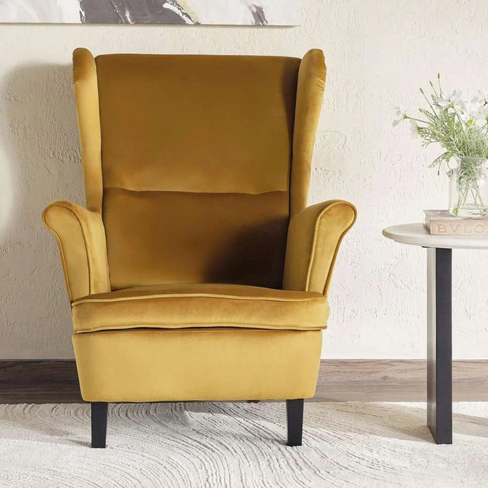 Regency Wing Accent Chair - Yellow